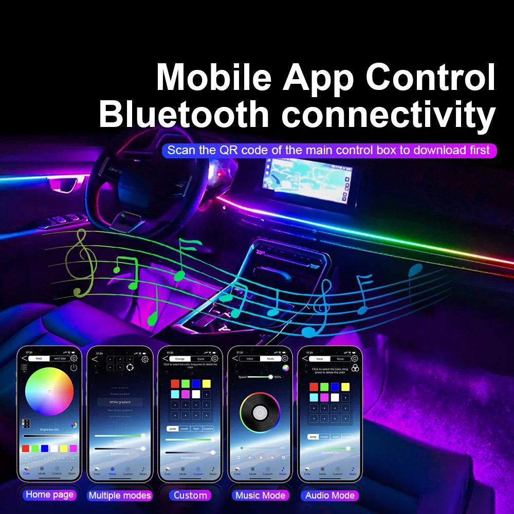 10/14/18-in-1 RGB Car LED Strip Kit